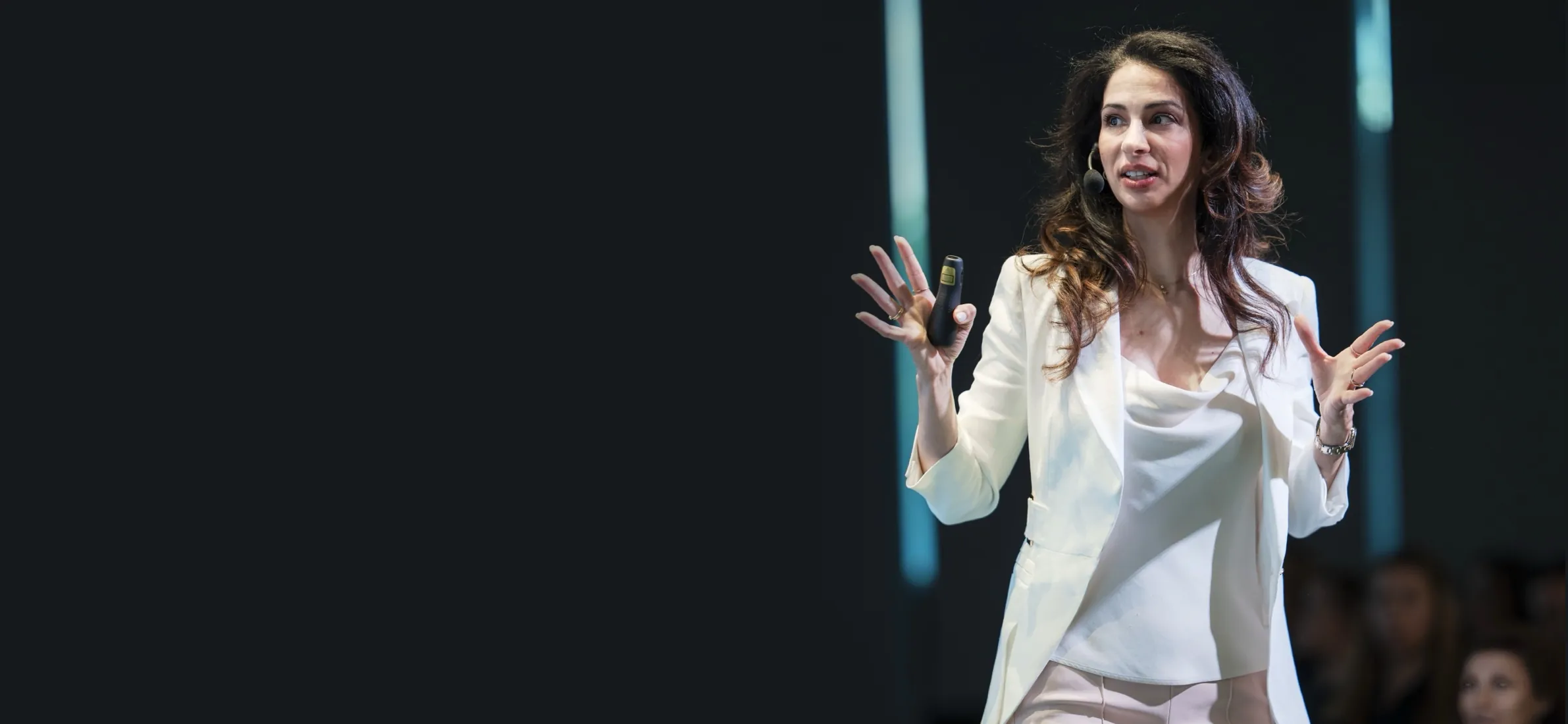 Magdalena Nikolova giving an inspiring presentation to an audience